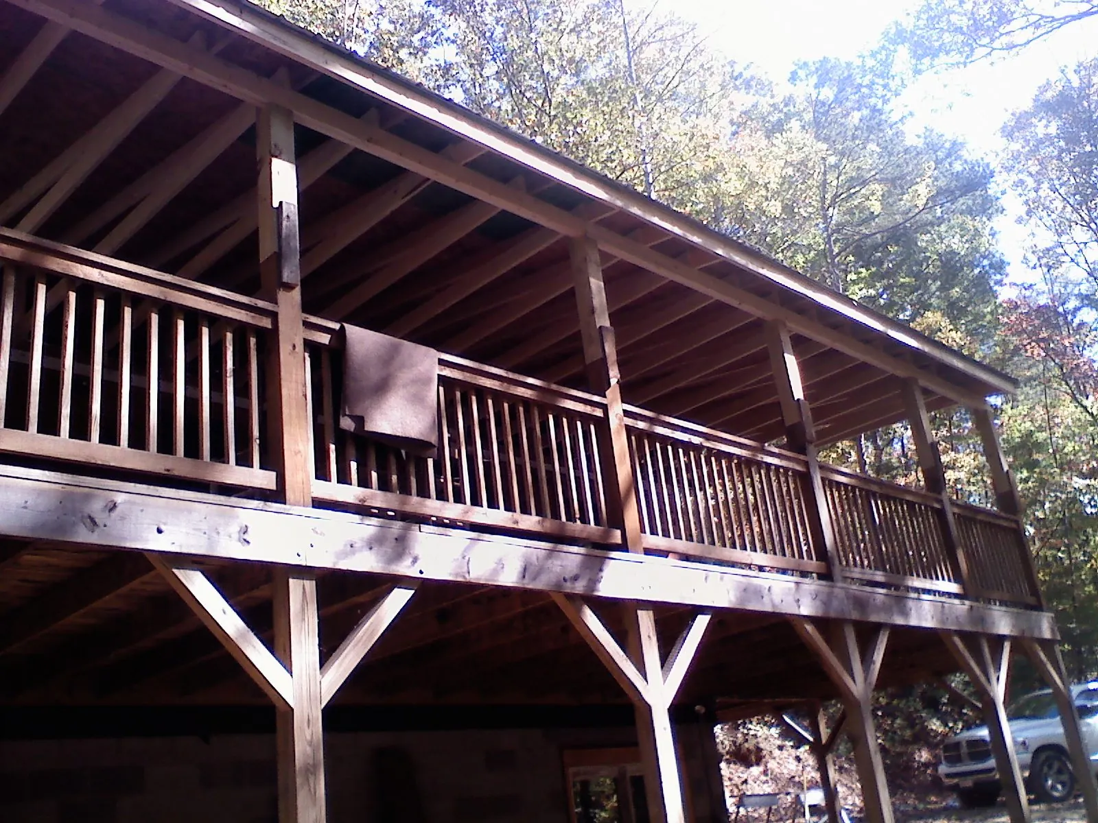 Timber framing under a new elevated porch and deck — Roof Leak Repair in Sloatsburg by Roofing Brothers